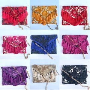 Mexican Embroidered Clutch Shoulder Bag